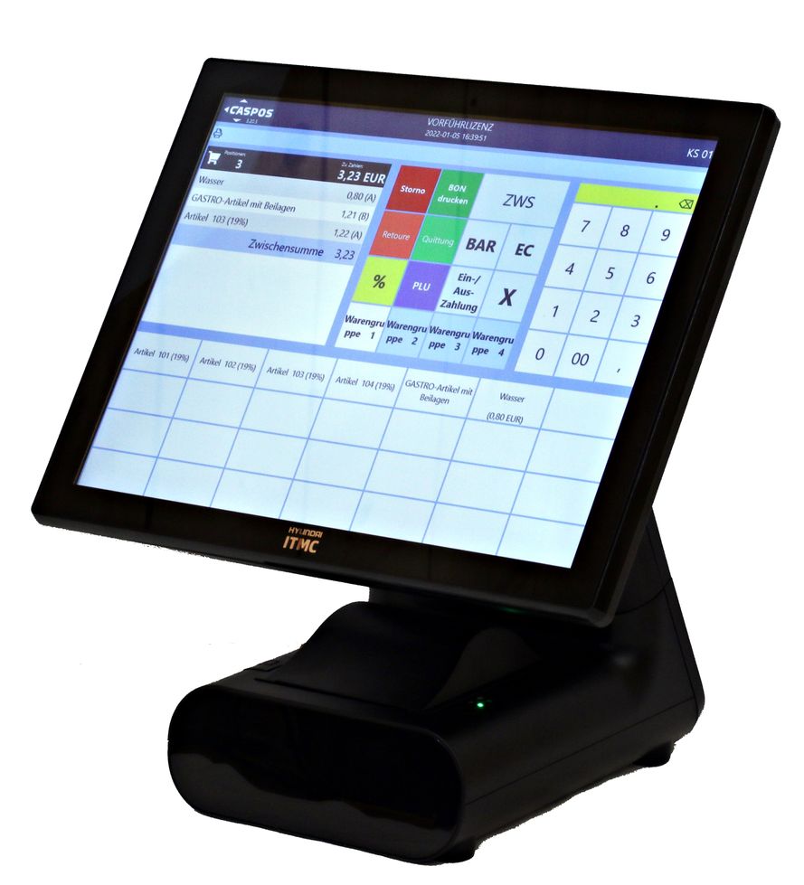 Neue Kompakt-Kasse mit 15" Bildschirm und eingebauten Bondrucker!