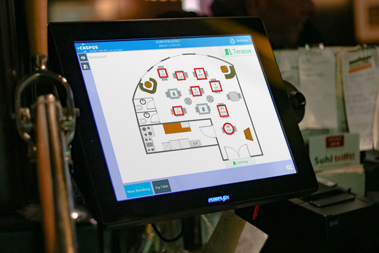 Kasse mit Tischplan